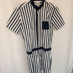 RomperJack Navy and White Striped XL Romper